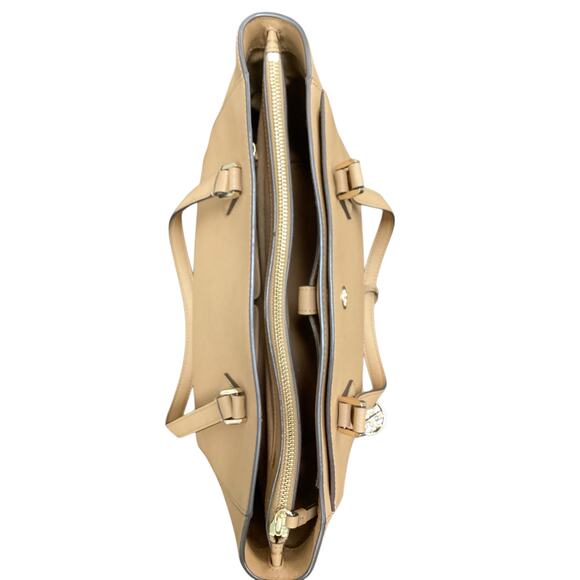 Tory Burch Purse Women’s One Size Robinson Saffiano Leather Medium Tote Caramel - Picture 7 of 10